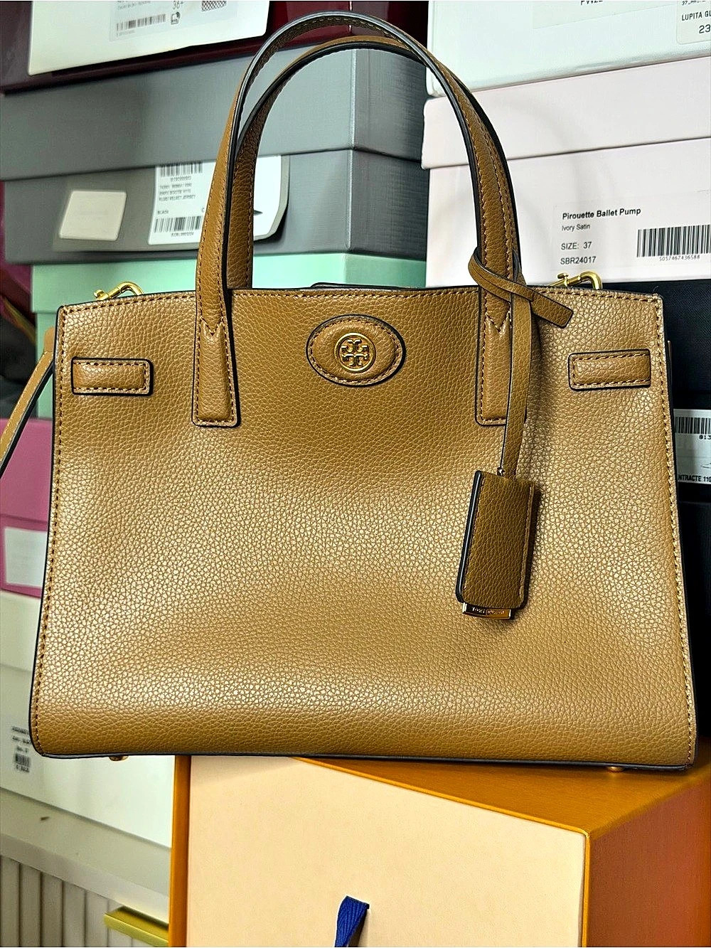 Tory Burch Walker Small Satchel Brown